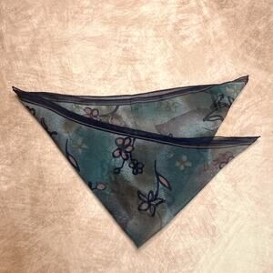 Vintage 90s Basha Sheer Floral Silk Scarf Multicolor Lightweight Grunge Boho